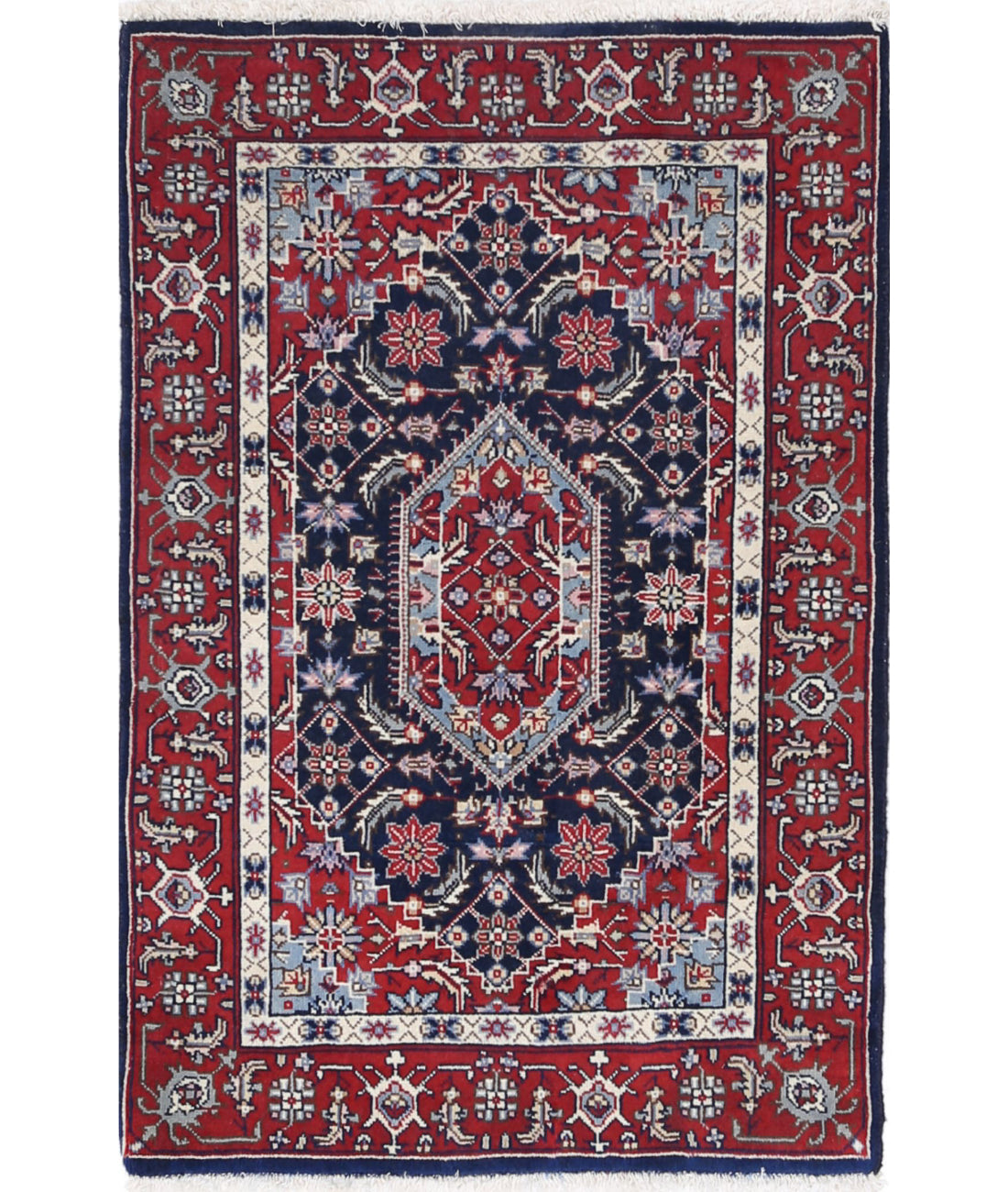 Heritage 2'0'' X 3'0'' Hand-Knotted Wool Rug 2'0'' x 3'0'' (60 X 90) / Blue / Red