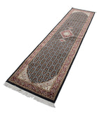 Heritage 2'6'' X 10'4'' Hand-Knotted Wool-Silk Rug 2'6'' x 10'4'' (75 X 310) / Black / Red