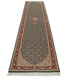 Heritage 2'6'' X 12'2'' Hand-Knotted Wool-Silk Rug 2'6'' x 12'2'' (75 X 365) / Black / Red