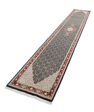 Heritage 2'6'' X 15'8'' Hand-Knotted Wool-Silk Rug 2'6'' x 15'8'' (75 X 470) / Black / Red