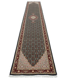 Heritage 2'6'' X 15'8'' Hand-Knotted Wool-Silk Rug 2'6'' x 15'8'' (75 X 470) / Black / Red