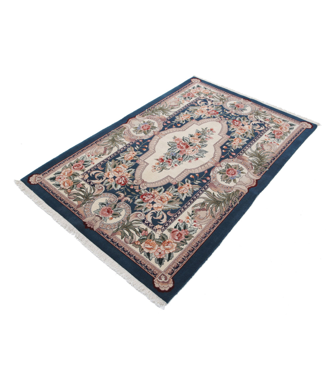 Heritage 3'10'' X 5'9'' Hand-Knotted Wool Rug 3'10'' x 5'9'' (115 X 173) / Green / Ivory