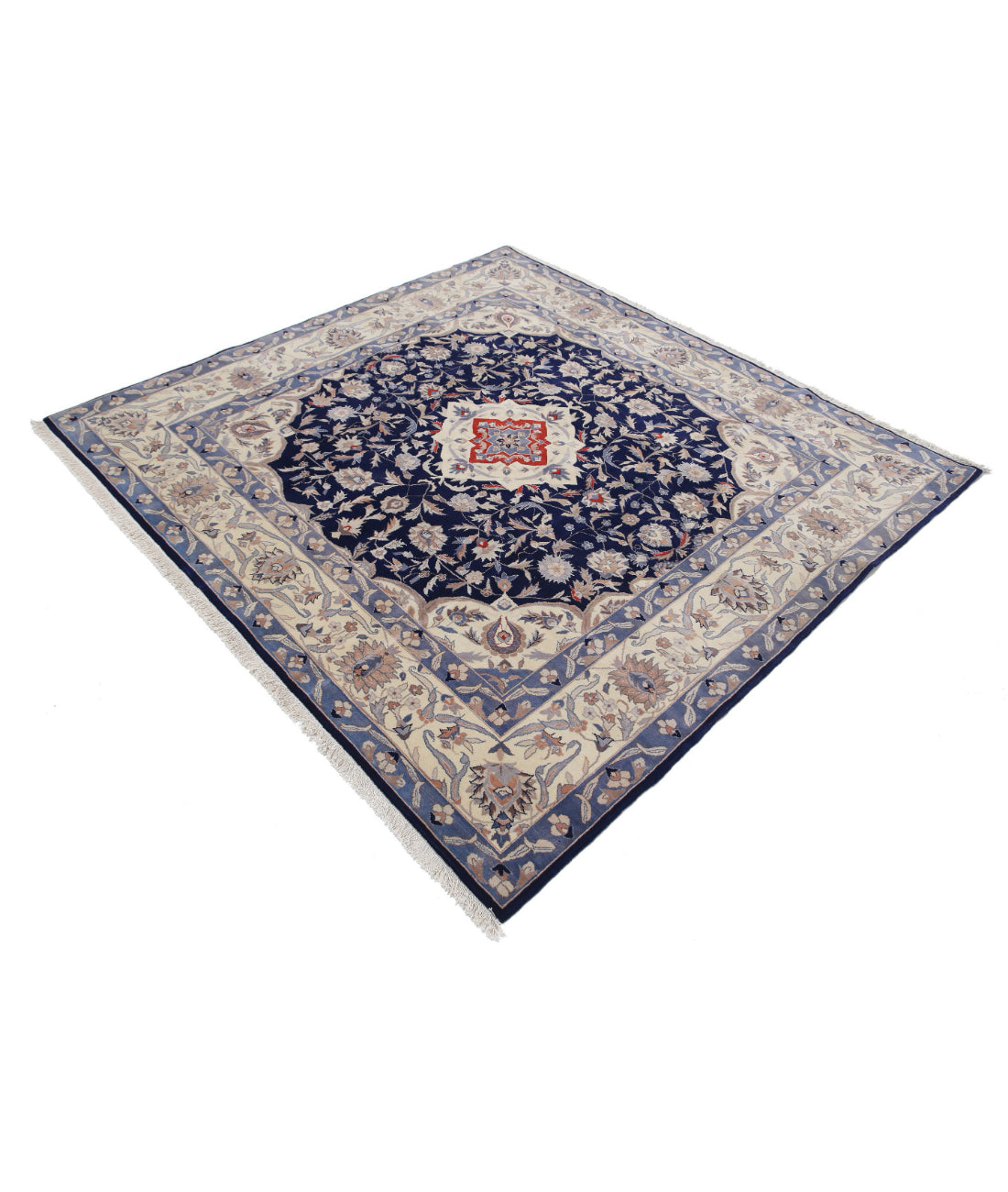 Heritage 5'11'' X 6'3'' Hand-Knotted Wool Rug 5'11'' x 6'3'' (178 X 188) / Blue / Ivory