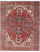 Heriz 9' 10" X 12' 2" Hand-Knotted Wool Rug 9' 10" X 12' 2" (300 X 371) / Red / Ivory