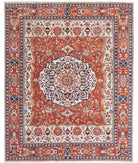 Heriz 7'8'' X 9'8'' Hand-Knotted Wool Rug 7'8'' x 9'8'' (230 X 290) / Ivory / Rust