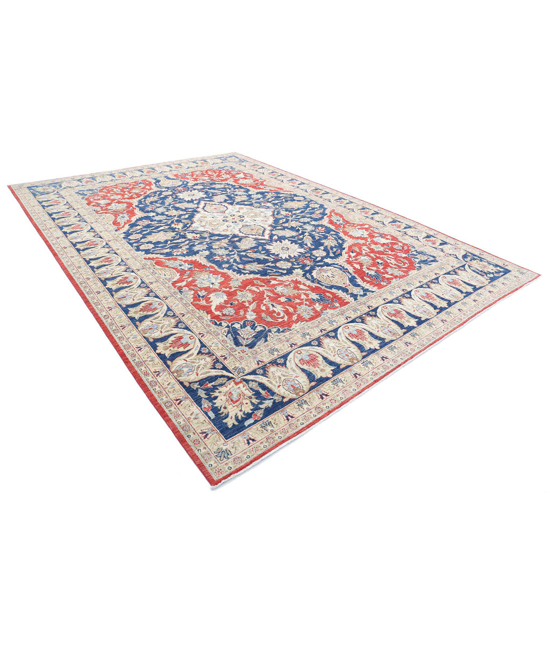 Heriz 9'11'' X 13'11'' Hand-Knotted Wool Rug 9'11'' x 13'11'' (298 X 418) / Red / Blue