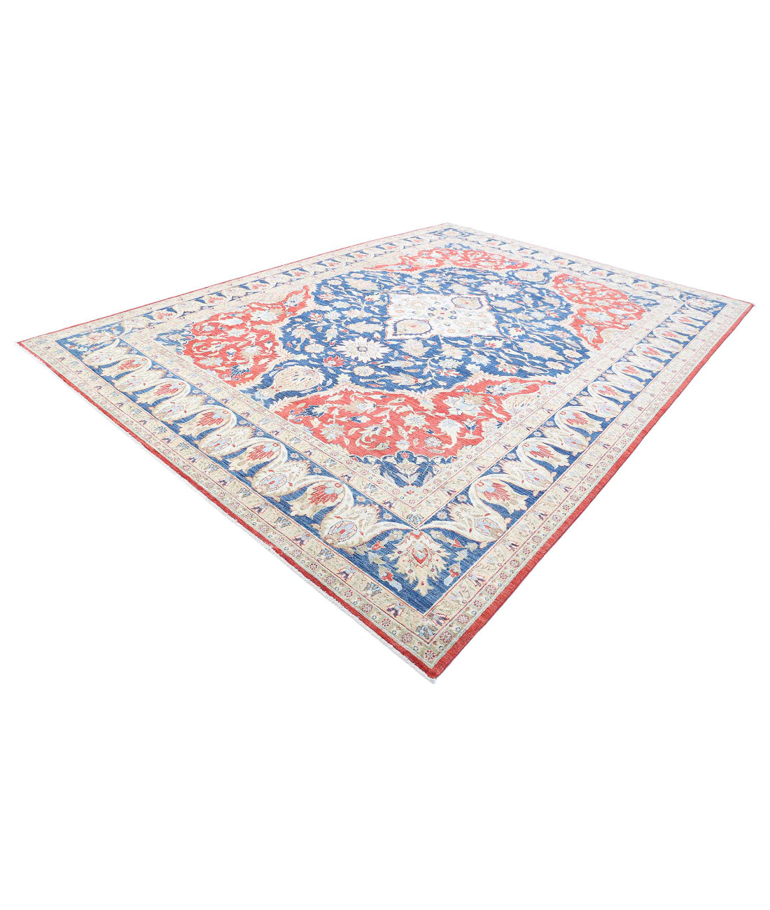 Heriz 9'11'' X 13'11'' Hand-Knotted Wool Rug 9'11'' x 13'11'' (298 X 418) / Red / Blue