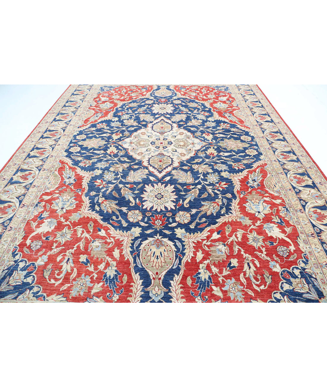 Heriz 9'11'' X 13'11'' Hand-Knotted Wool Rug 9'11'' x 13'11'' (298 X 418) / Red / Blue