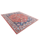 Heriz 8'5'' X 9'9'' Hand-Knotted Wool Rug 8'5'' x 9'9'' (253 X 293) / Red / Blue