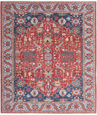 Heriz 8'5'' X 9'9'' Hand-Knotted Wool Rug 8'5'' x 9'9'' (253 X 293) / Red / Blue