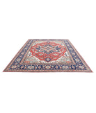 Heriz 9'0'' X 11'8'' Hand-Knotted Wool Rug 9'0'' x 11'8'' (270 X 350) / Red / Blue