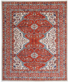 Heriz 8'0'' X 9'8'' Hand-Knotted Wool Rug 8'0'' x 9'8'' (240 X 290) / Ivory / Rust