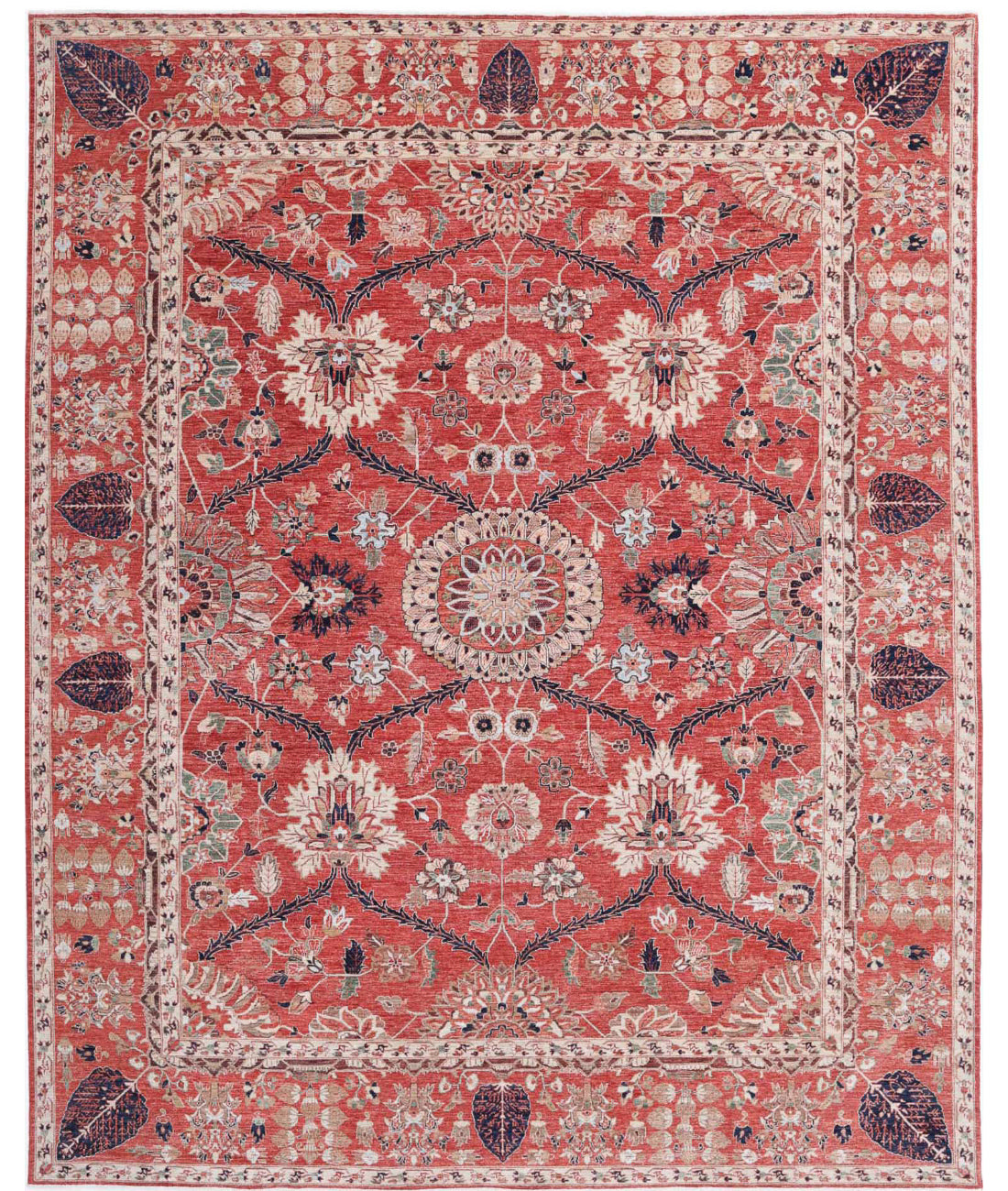 Heriz 12'0'' X 14'7'' Hand-Knotted Wool Rug 12'0'' x 14'7'' (360 X 438) / Red / Ivory