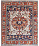 Heriz 8'0'' X 9'10'' Hand-Knotted Wool Rug 8'0'' x 9'10'' (240 X 295) / Ivory / Rust