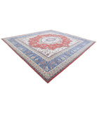 Heriz 14'2'' X 15'2'' Hand-Knotted Wool Rug 14'2'' x 15'2'' (425 X 455) / Red / Blue