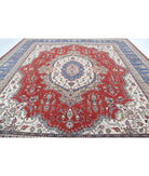 Heriz 14'2'' X 15'2'' Hand-Knotted Wool Rug 14'2'' x 15'2'' (425 X 455) / Red / Blue