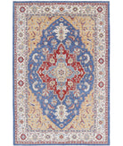 Heriz 6'7'' X 9'11'' Hand-Knotted Wool Rug 6'7'' x 9'11'' (198 X 298) / Blue / Ivory