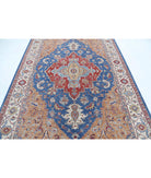 Heriz 6'7'' X 9'4'' Hand-Knotted Wool Rug 6'7'' x 9'4'' (198 X 280) / Blue / Ivory