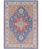 Heriz 6'7'' X 9'4'' Hand-Knotted Wool Rug 6'7'' x 9'4'' (198 X 280) / Blue / Ivory