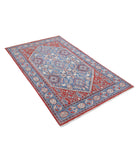 Heriz 3'8'' X 6'2'' Hand-Knotted Wool Rug 3'8'' x 6'2'' (110 X 185) / Red / Blue