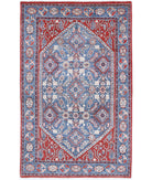 Heriz 3'8'' X 6'2'' Hand-Knotted Wool Rug 3'8'' x 6'2'' (110 X 185) / Red / Blue