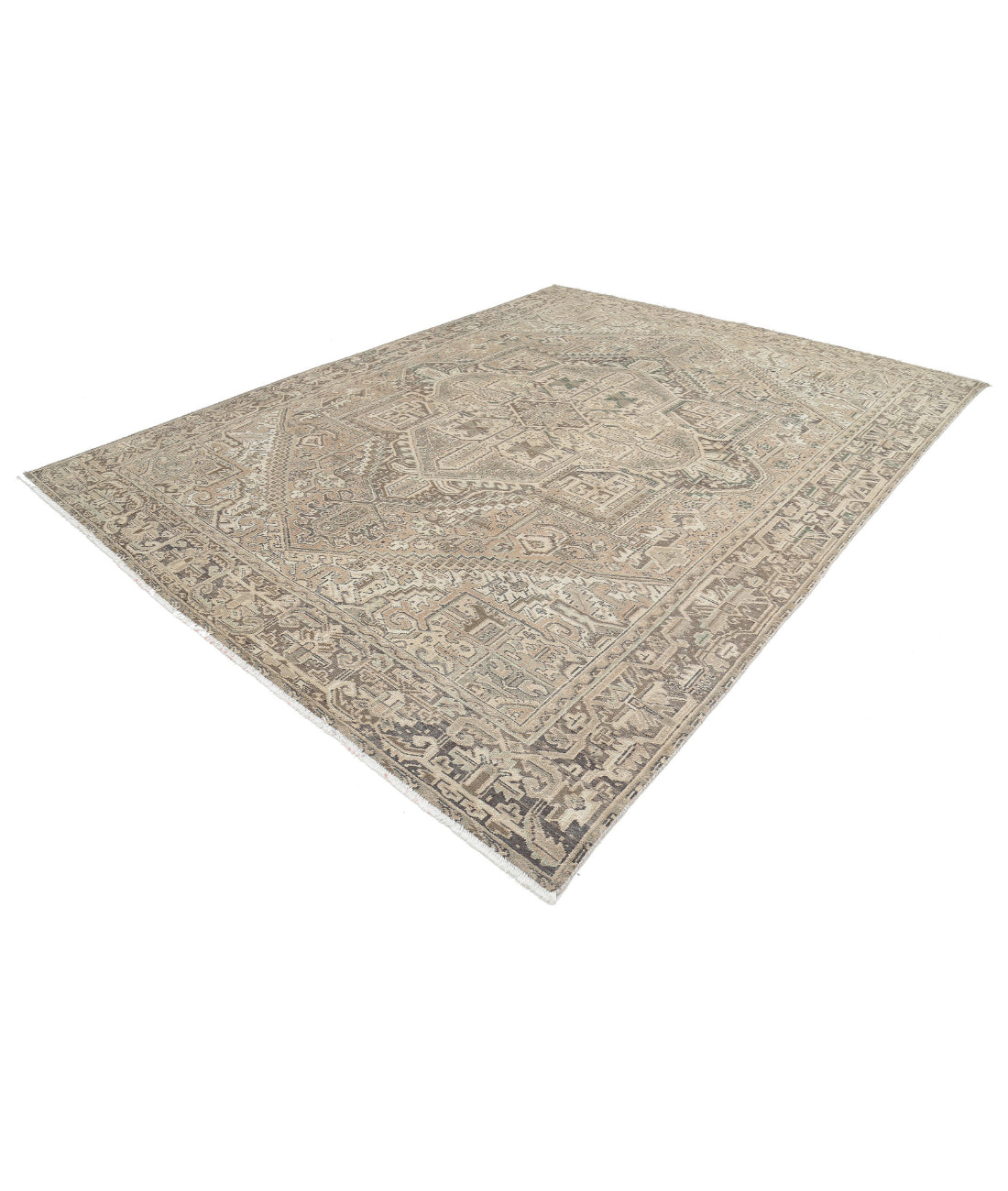 Heriz 9'4'' X 12'8'' Hand-Knotted Wool Rug 9'4'' x 12'8'' (280 X 380) / Taupe / Grey