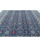 Jasmine 11'10'' X 17'7'' Hand-Knotted Wool Rug 11'10'' x 17'7'' (355 X 528) / Blue / Blue