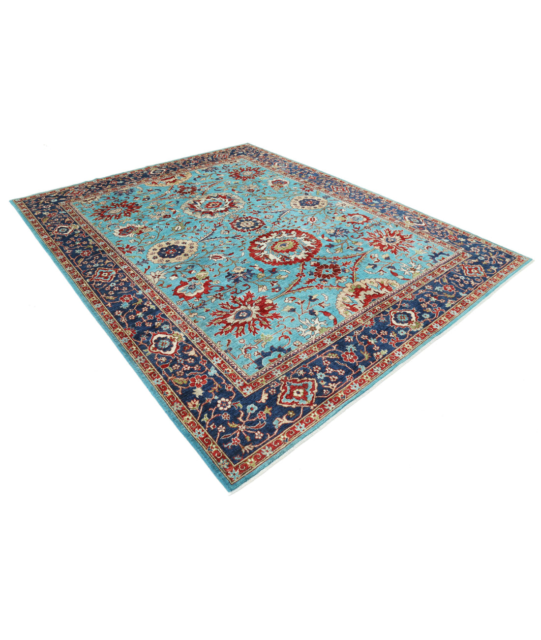 Jasmine 8'1'' X 10'2'' Hand-Knotted Wool Rug 8'1'' x 10'2'' (243 X 305) / Teal / Blue