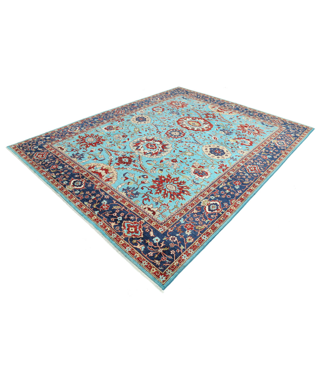 Jasmine 8'1'' X 10'2'' Hand-Knotted Wool Rug 8'1'' x 10'2'' (243 X 305) / Teal / Blue