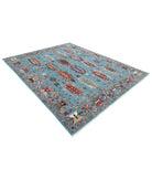 Jasmine 8'1'' X 9'11'' Hand-Knotted Wool Rug 8'1'' x 9'11'' (243 X 298) / Teal / Teal