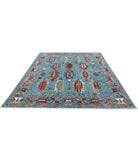 Jasmine 8'1'' X 9'11'' Hand-Knotted Wool Rug 8'1'' x 9'11'' (243 X 298) / Teal / Teal