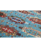 Jasmine 8'1'' X 9'11'' Hand-Knotted Wool Rug 8'1'' x 9'11'' (243 X 298) / Teal / Teal