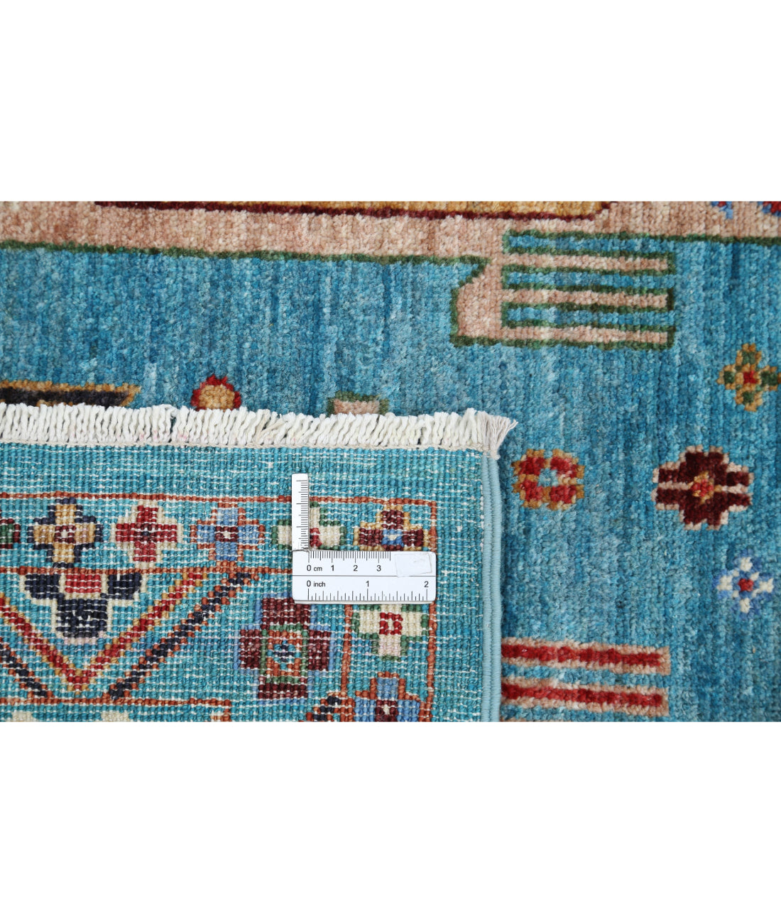 Jasmine 8'1'' X 9'11'' Hand-Knotted Wool Rug 8'1'' x 9'11'' (243 X 298) / Teal / Teal