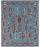 Jasmine 8'1'' X 9'11'' Hand-Knotted Wool Rug 8'1'' x 9'11'' (243 X 298) / Teal / Teal