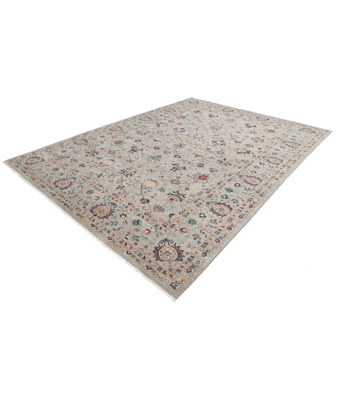 Jasmine 8'10'' X 12'1'' Hand-Knotted Wool Rug 8'10'' x 12'1'' (265 X 363) / Grey / Grey