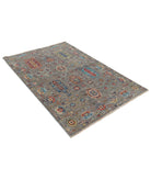 Jasmine 4'2'' X 6'5'' Hand-Knotted Wool Rug 4'2'' x 6'5'' (125 X 193) / Grey / Grey