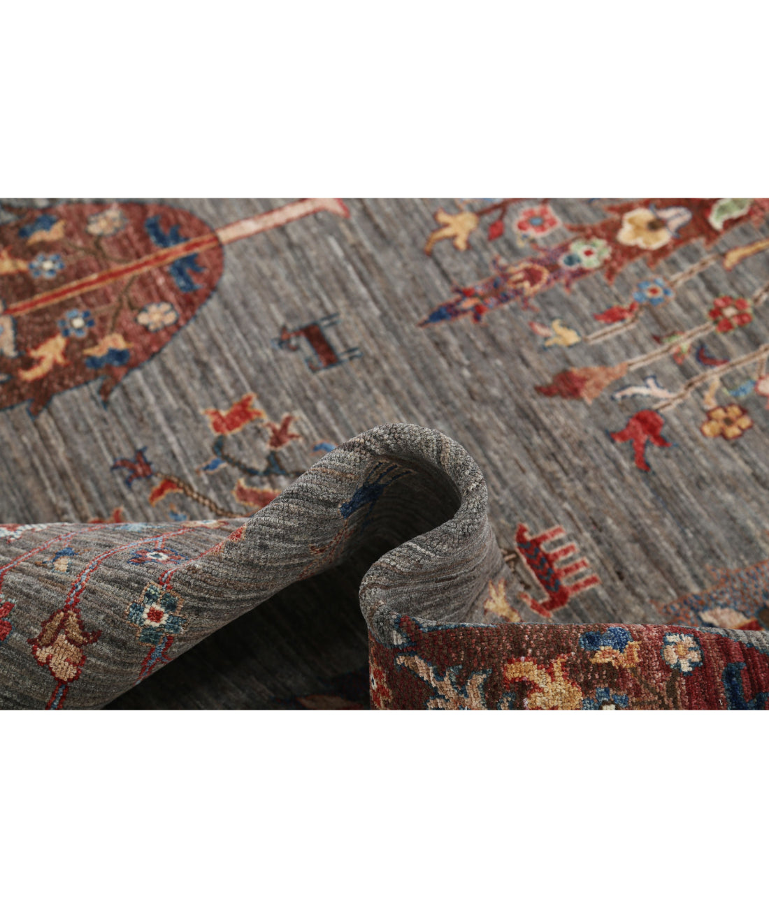 Bakshaish 5'8'' X 9'0'' Hand-Knotted Wool Rug 5'8'' x 9'0'' (170 X 270) / Grey / Multi