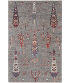 Bakshaish 5'8'' X 9'0'' Hand-Knotted Wool Rug 5'8'' x 9'0'' (170 X 270) / Grey / Multi