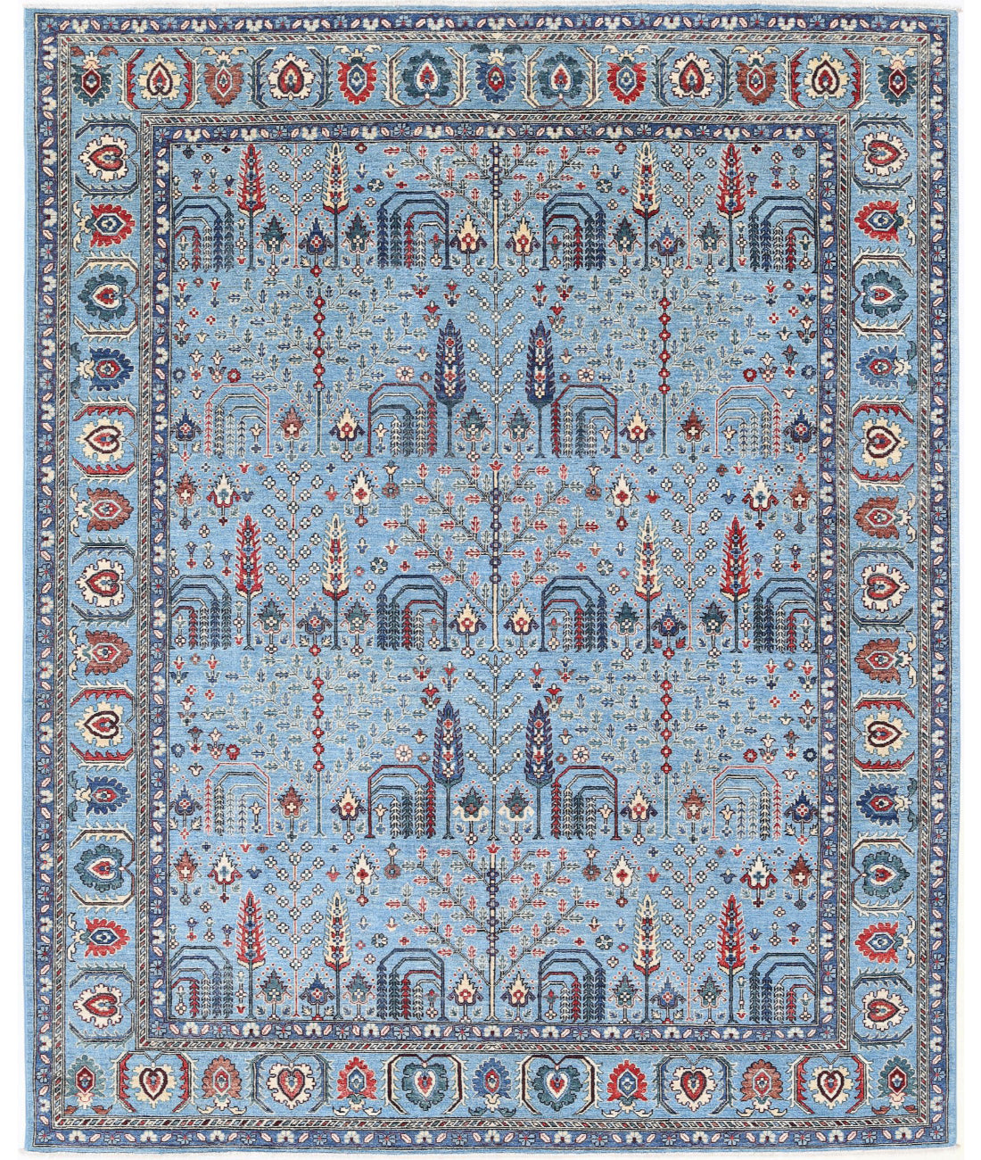 Bakshaish 8'0'' X 9'9'' Hand-Knotted Wool Rug 8'0'' x 9'9'' (240 X 293) / Blue / Blue