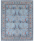 Bakshaish 8'0'' X 9'9'' Hand-Knotted Wool Rug 8'0'' x 9'9'' (240 X 293) / Blue / Blue