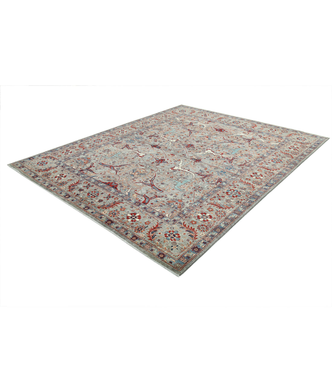 Jasmine 8'0'' X 9'9'' Hand-Knotted Wool Rug 8'0'' x 9'9'' (240 X 293) / Grey / Grey