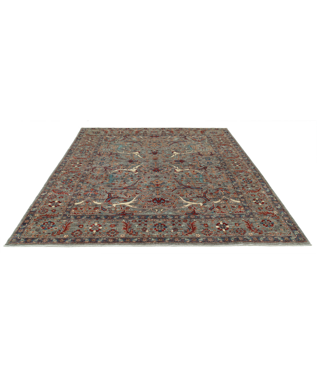 Jasmine 8'0'' X 9'9'' Hand-Knotted Wool Rug 8'0'' x 9'9'' (240 X 293) / Grey / Grey