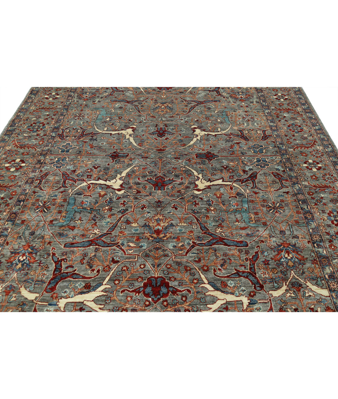 Jasmine 8'0'' X 9'9'' Hand-Knotted Wool Rug 8'0'' x 9'9'' (240 X 293) / Grey / Grey