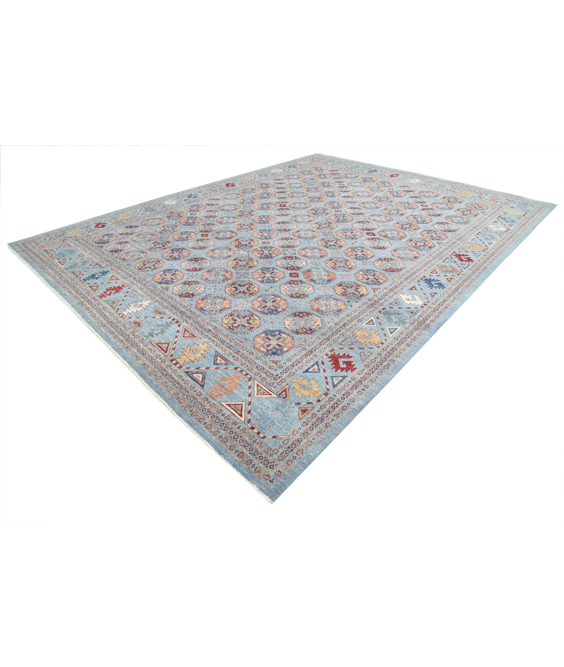 Jasmine 11'11'' X 15'8'' Hand-Knotted Wool Rug 11'11'' x 15'8'' (358 X 470) / Blue / Multi