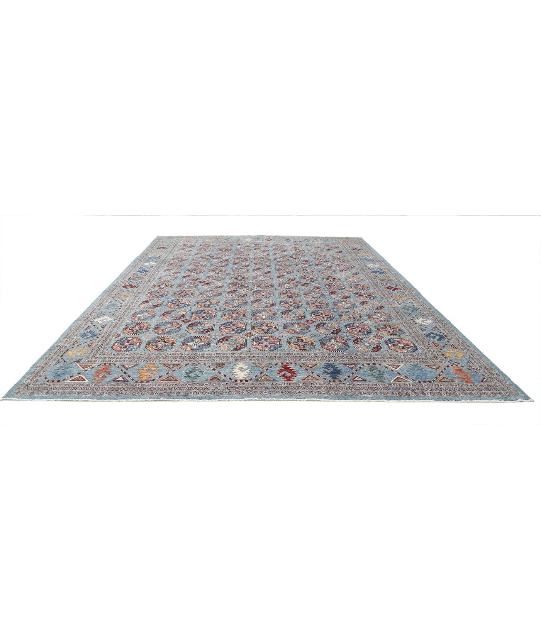 Jasmine 11'11'' X 15'8'' Hand-Knotted Wool Rug 11'11'' x 15'8'' (358 X 470) / Blue / Multi