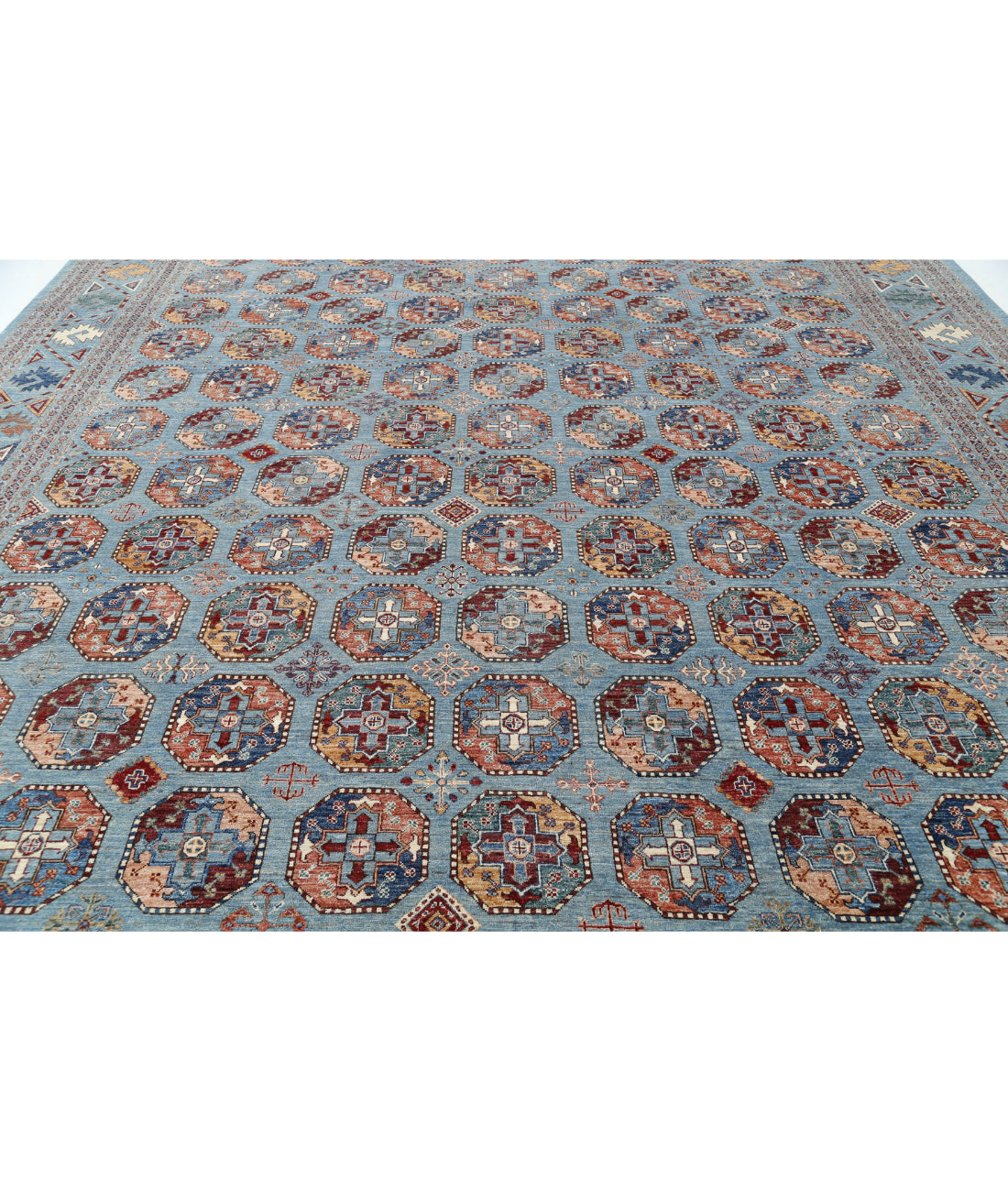 Jasmine 11'11'' X 15'8'' Hand-Knotted Wool Rug 11'11'' x 15'8'' (358 X 470) / Blue / Multi