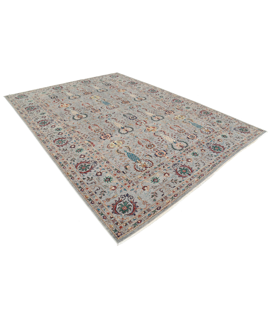 Jasmine 8'9'' X 11'11'' Hand-Knotted Wool Rug 8'9'' x 11'11'' (263 X 358) / Grey / Grey