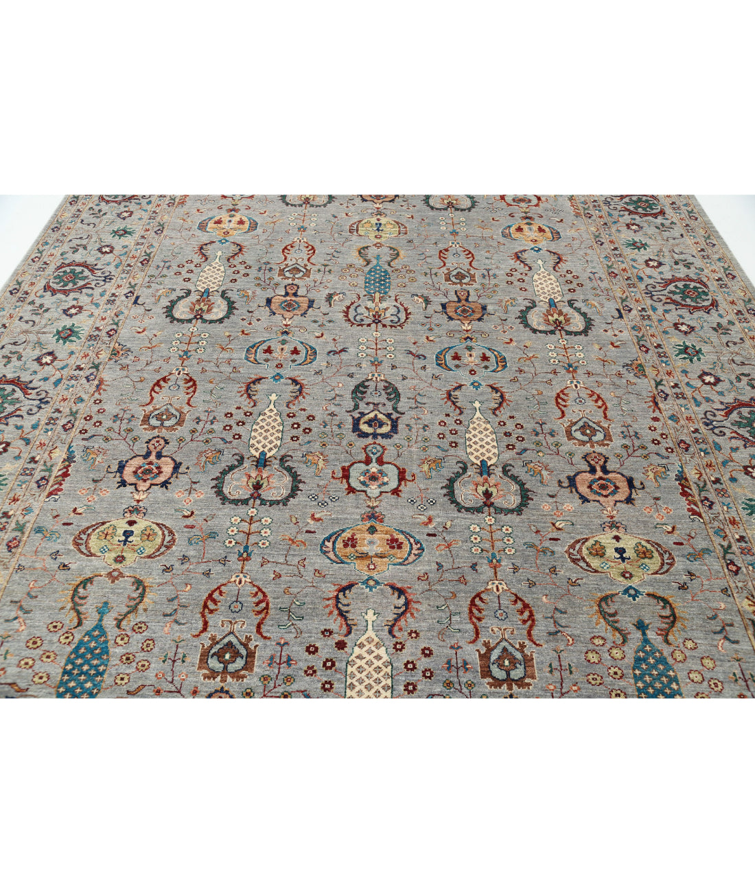 Jasmine 8'9'' X 11'11'' Hand-Knotted Wool Rug 8'9'' x 11'11'' (263 X 358) / Grey / Grey