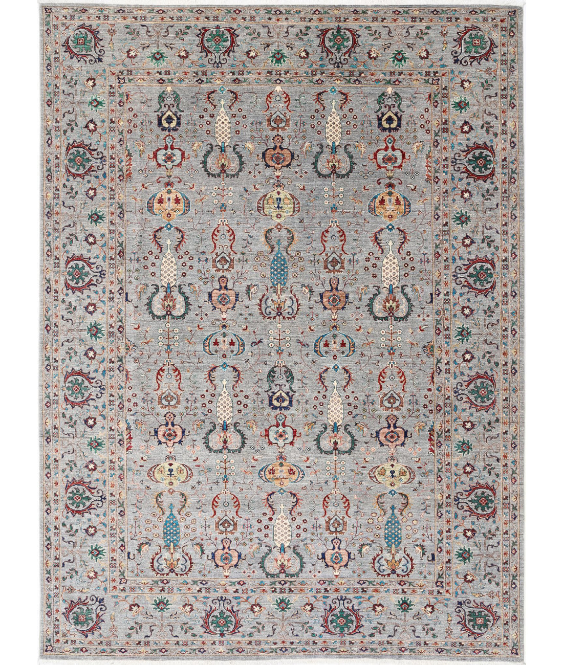 Jasmine 8'9'' X 11'11'' Hand-Knotted Wool Rug 8'9'' x 11'11'' (263 X 358) / Grey / Grey