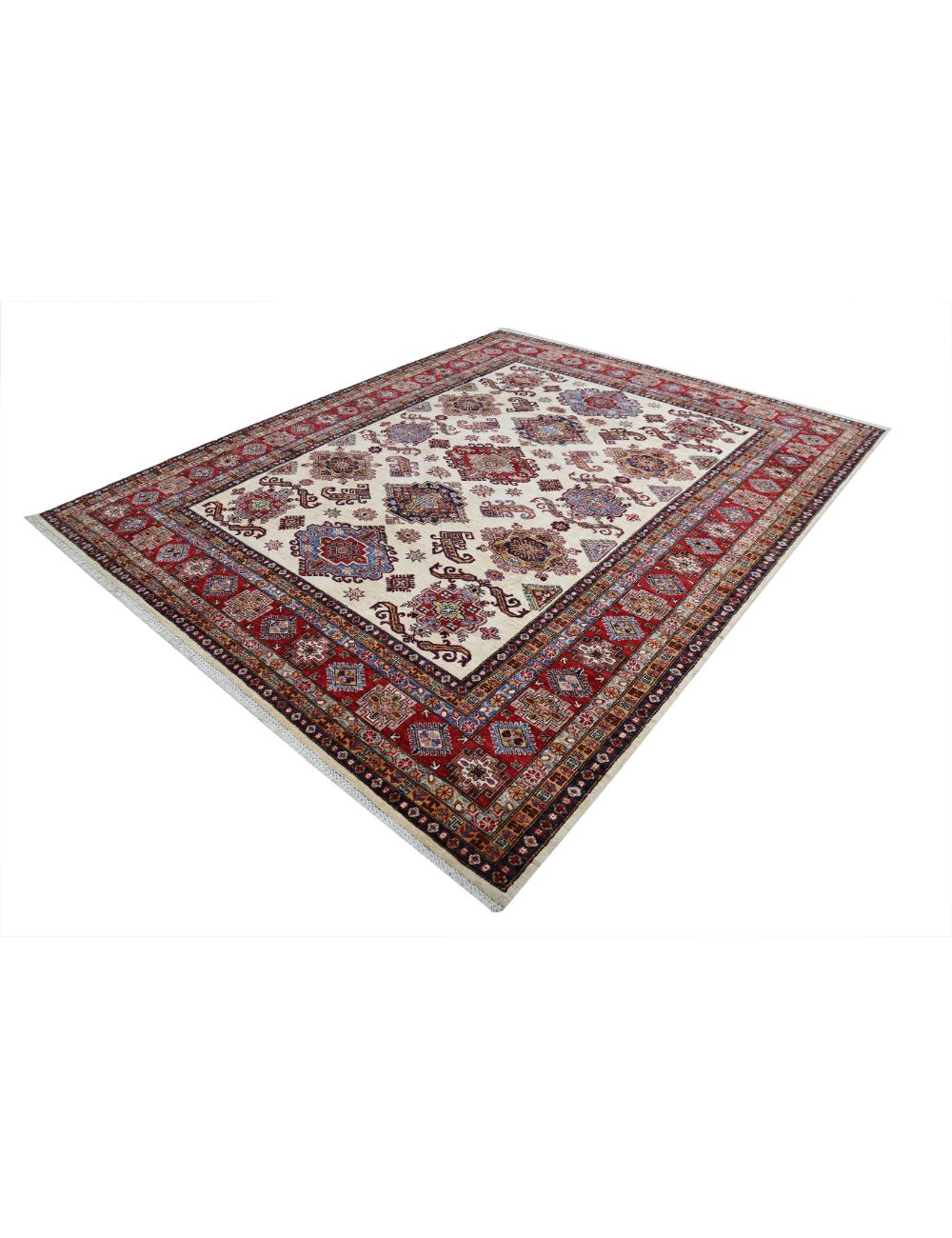 Kazak 8' 4" X 10' 3" Hand-Knotted Wool Rug 8' 4" X 10' 3" (254 X 312) / Ivory / Red